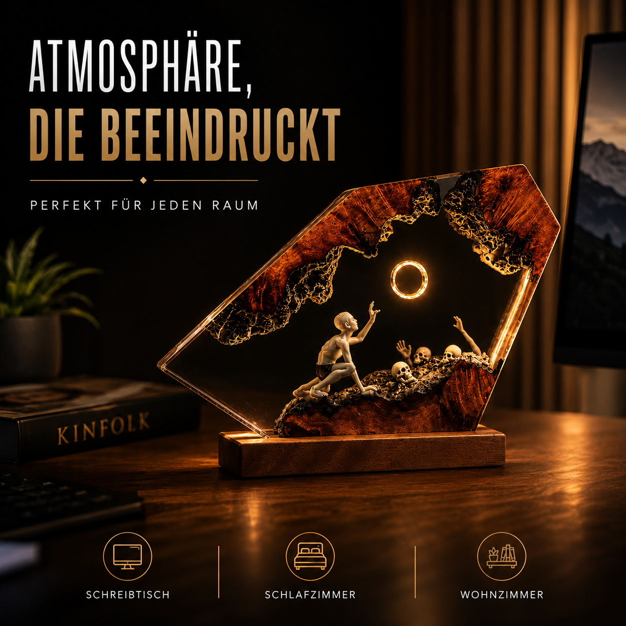 HERZLICHT™ Schicksalsring Resinlampe