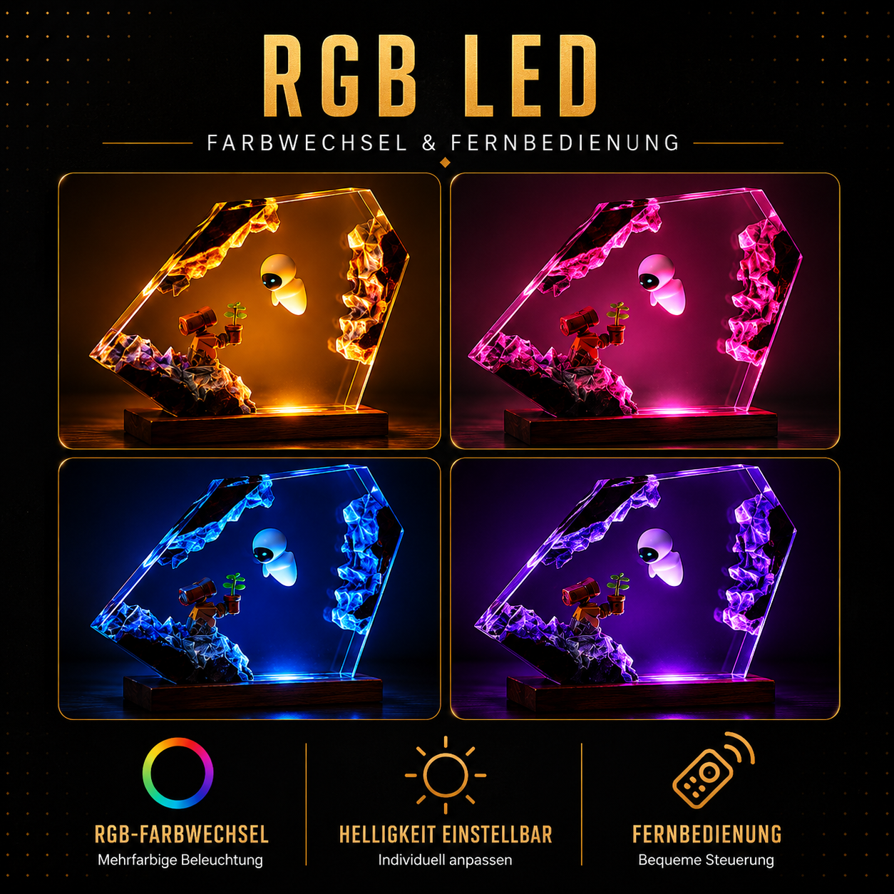 HERZLICHT™ Sternenliebe Resinlampe